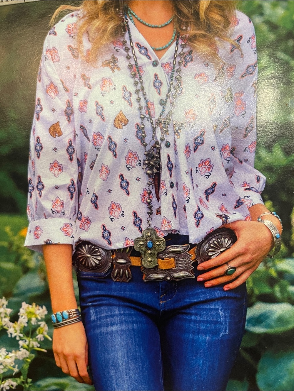 Tasha Polizzi White print Blouse